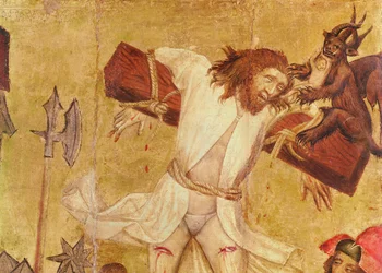 The Crucifixion, c.1420 (detalj) (tempera på trä)